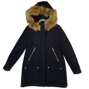 J. Crew Women Chateau Parka In Italian Stadium Cloth 2 Black Nello Gori Coat